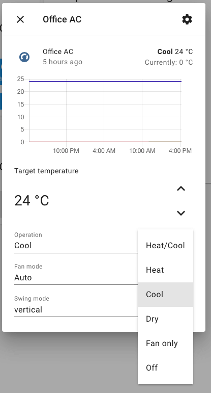 Home Assistant showing my Daikin AC!