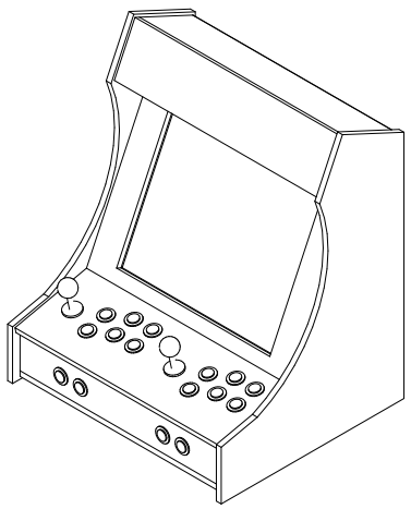Sketch of the mini arcade cabinet